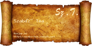 Szabó Tea névjegykártya